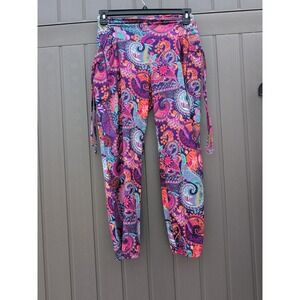 Yogaz XS Yoga Pants Paisley Purple Lounge Comfy Exercise Joggers